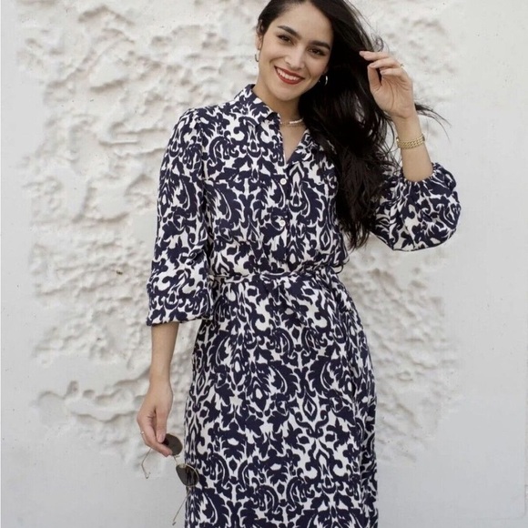 ZARA Navy Blue White Printed Midi Shirt Dress Size XL
Kaftan‎ Boho Work Vacation - Picture 6 of 15